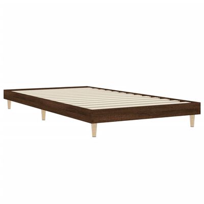 vidaXL Estructura de cama madera de ingeniería roble marrón 90x200 cm