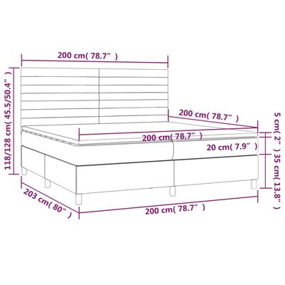 vidaXL Cama box spring con colchón terciopelo verde oscuro 200x200 cm