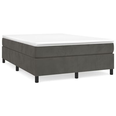 vidaXL Cama box spring con colchón terciopelo gris oscuro 140x200 cm