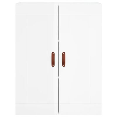 vidaXL Aparador alto madera contrachapada blanco brillo 69,5x34x180 cm