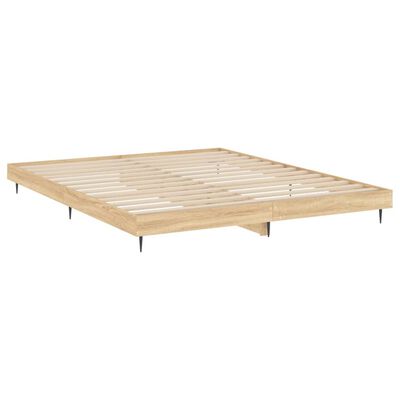 vidaXL Estructura de cama madera de ingeniería roble Sonoma 200x200 cm