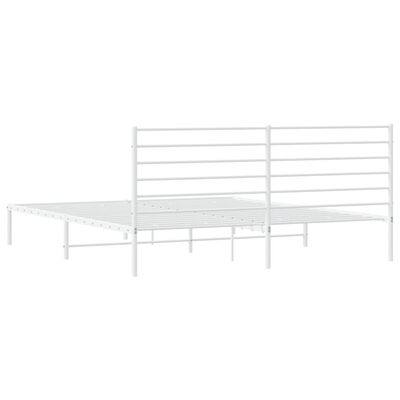 vidaXL Estructura cama sin colchón con cabecero metal blanco 200x200cm