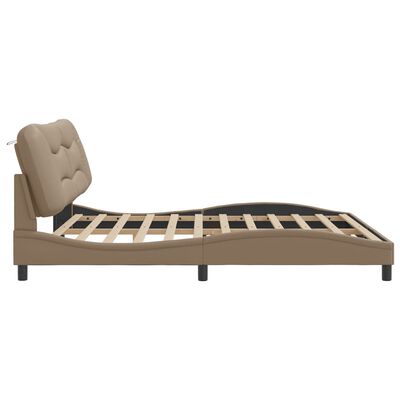 vidaXL Estructura cama sin colchón cuero sintético capuchino 200x200cm