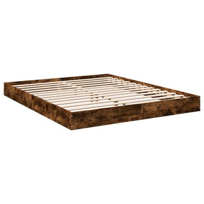 vidaXL Estructura de cama sin colchón madera roble ahumado 150x200 cm