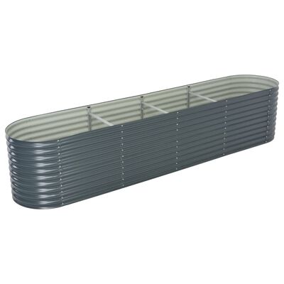 vidaXL Arriate de acero galvanizado gris 400x80x81 cm