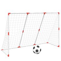 vidaXL Portería de fútbol con balones 2 en 1 blanco 184x64x124 cm