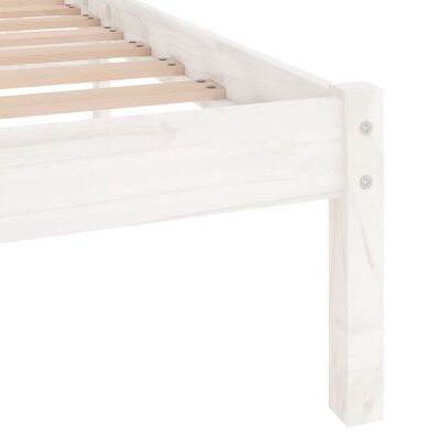 vidaXL Estructura de cama madera maciza blanca King Size 150x200 cm