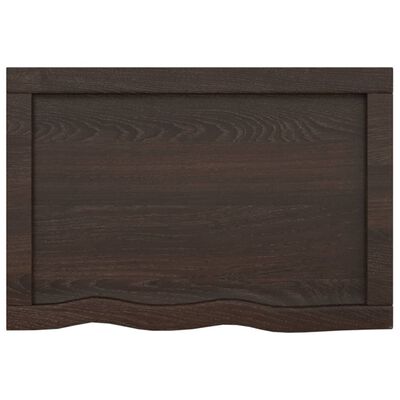 vidaXL Encimera de baño madera tratada marrón oscuro 60x40x(2-4) cm