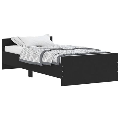 vidaXL Estructura de cama madera de ingeniería negra 90x200 cm