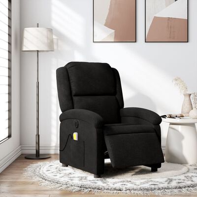 vidaXL Sillón reclinable de masaje eléctrico tela negro