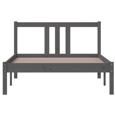 vidaXL Estructura de cama madera maciza gris 100x200 cm