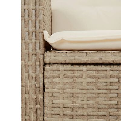 vidaXL Sillón reclinable de jardín con cojines ratán sintético beige