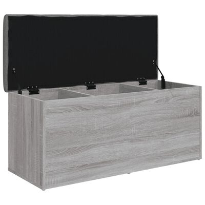 vidaXL Banco con almacenaje madera ingeniería gris Sonoma 102x42x45 cm