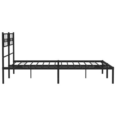 vidaXL Estructura cama sin colchón con cabecero metal negro 150x200 cm