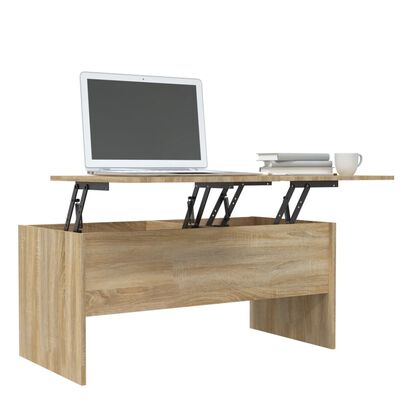 vidaXL Mesa de centro madera ingeniería roble Sonoma 102x50,5x46,5 cm