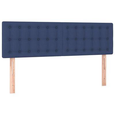 vidaXL Cama box spring con colchón tela azul 140x200 cm