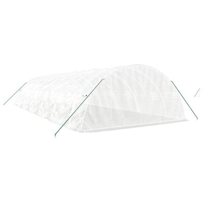 vidaXL Invernadero con estructura de acero blanco 60 m² 12x5x2,3 m