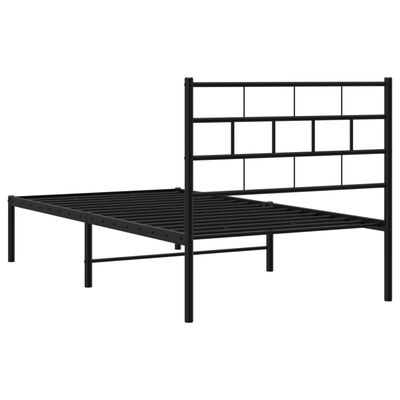 vidaXL Estructura cama sin colchón con cabecero metal negro 100x200 cm