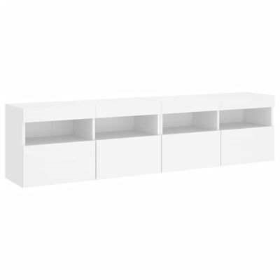 vidaXL Muebles de TV de pared con luces LED 2 uds blanco 80x30x40 cm