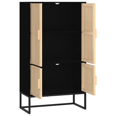 vidaXL Aparador alto madera contrachapada negro 70x35x125 cm