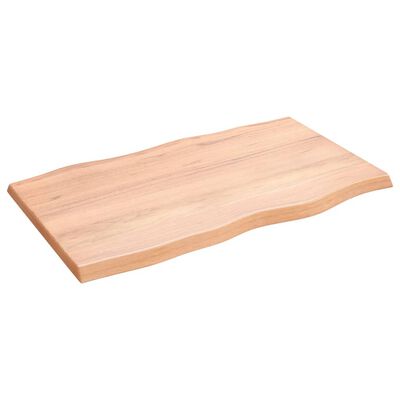 vidaXL Tablero mesa madera tratada borde natural marrón 100x60x(2-4)cm