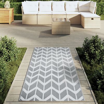 vidaXL Alfombra de exterior PP gris 80x150 cm