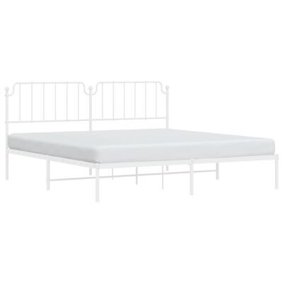 vidaXL Estructura cama sin colchón con cabecero metal blanco 193x203cm