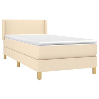 vidaXL Cama box spring con colchón tela color crema 100x200 cm