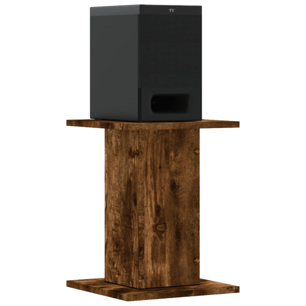 vidaXL Soportes altavoces 2 uds madera roble ahumado 30x30x40 cm