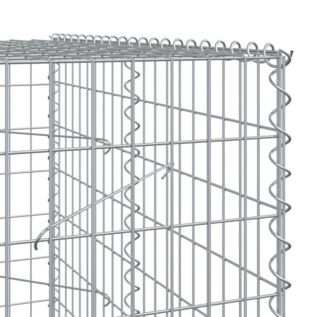 vidaXL Cesta de gaviones con cubierta hierro galvanizado 200x100x200cm