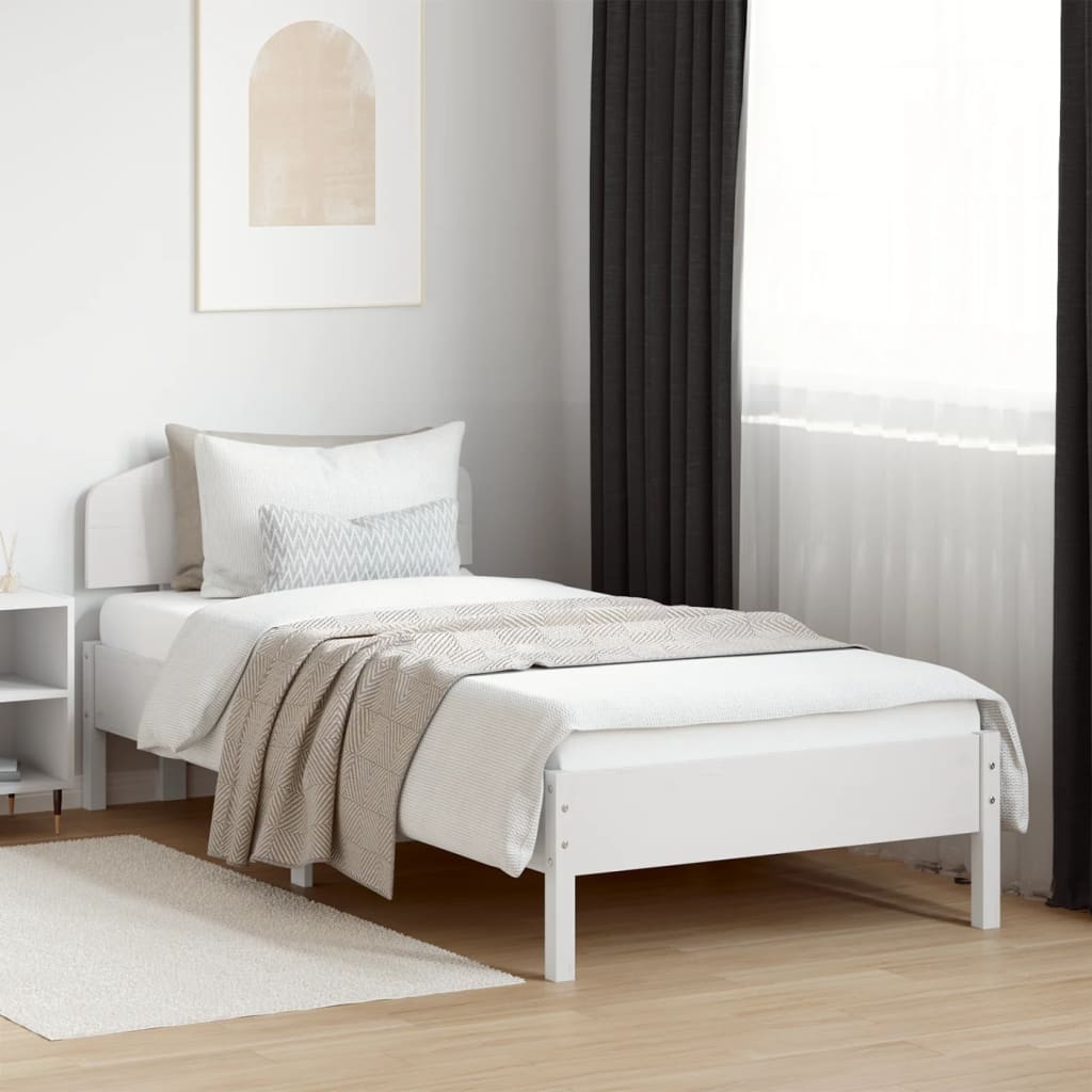 vidaXL Estructura de cama sin colchón madera de pino blanca 90x200 cm