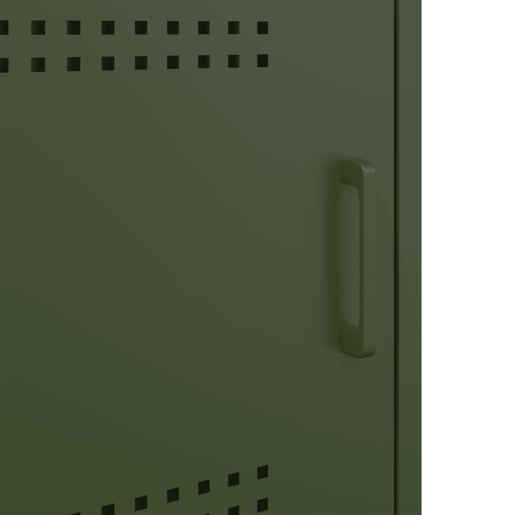 vidaXL Mueble de TV de acero verde oliva 100,5x39x50,5 cm