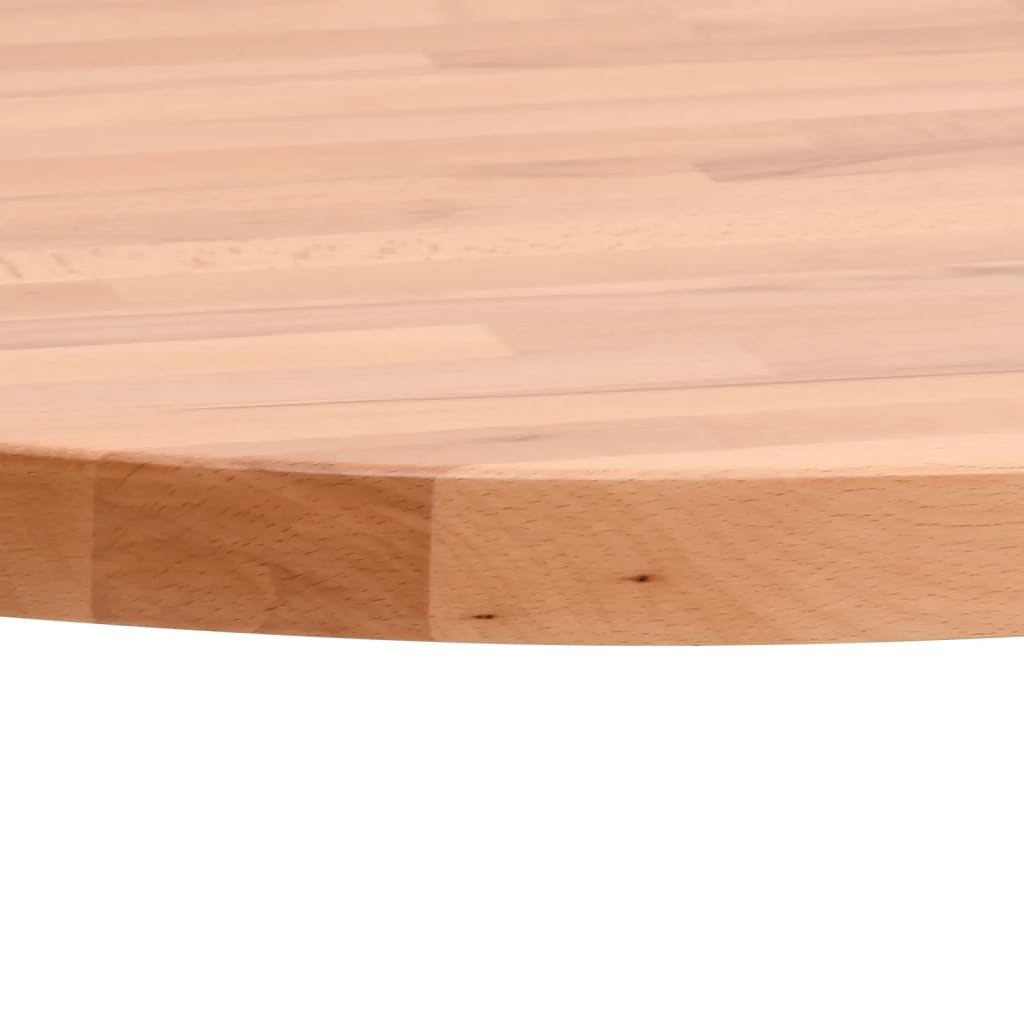 vidaXL Tablero redondo de madera maciza de haya Ø60x4 cm