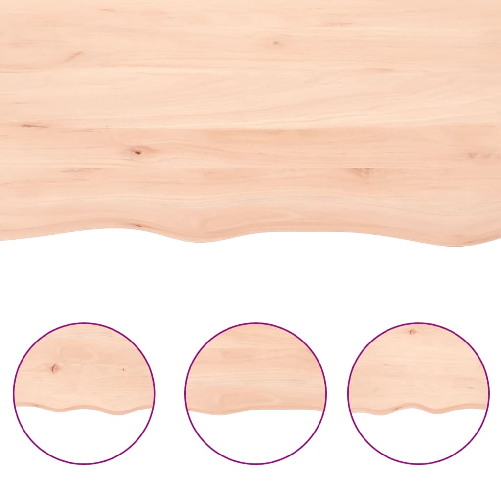 vidaXL Tablero de mesa madera maciza roble sin tratar 140x60x(2-4) cm