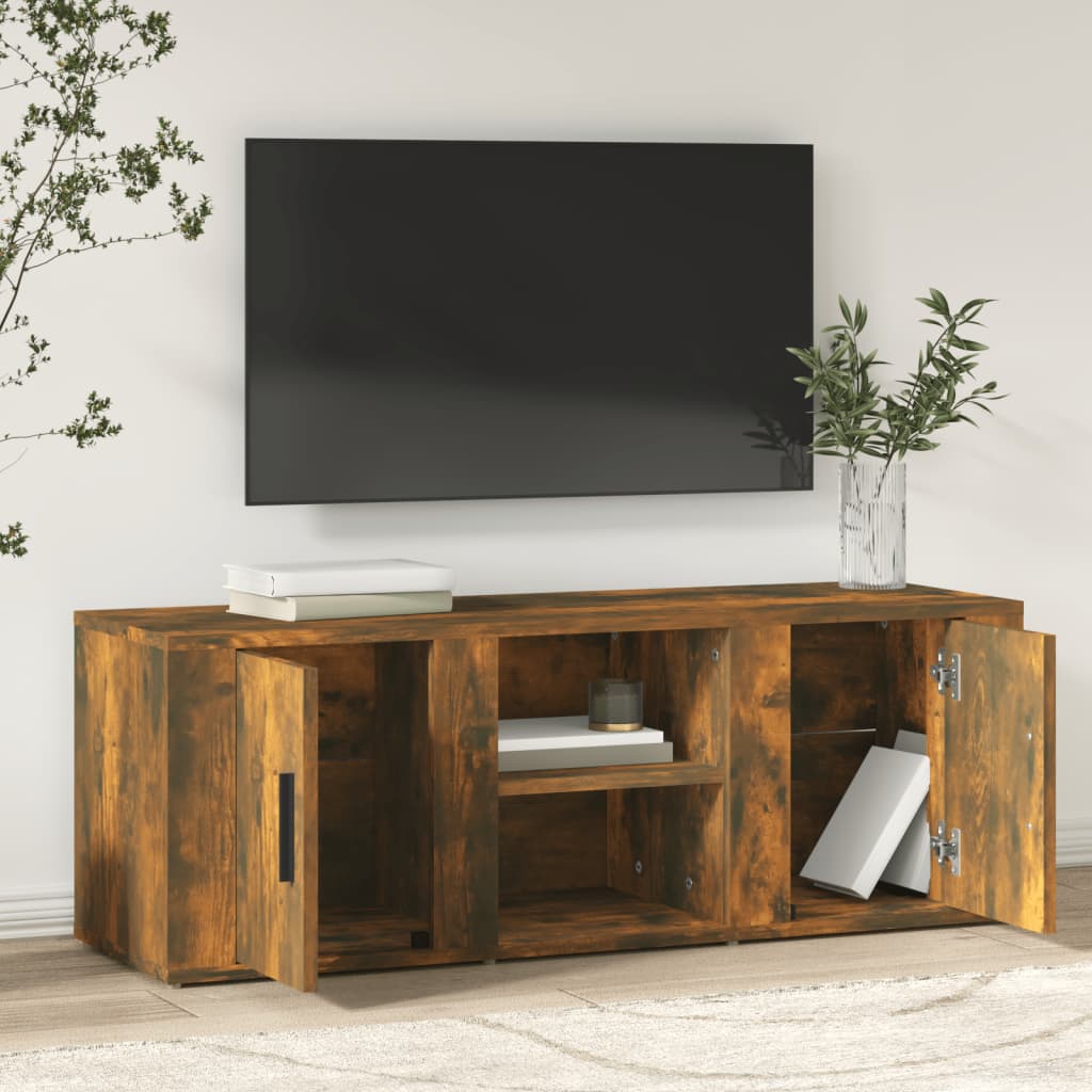 vidaXL Mueble de TV madera contrachapada roble ahumado 100x31,5x35 cm