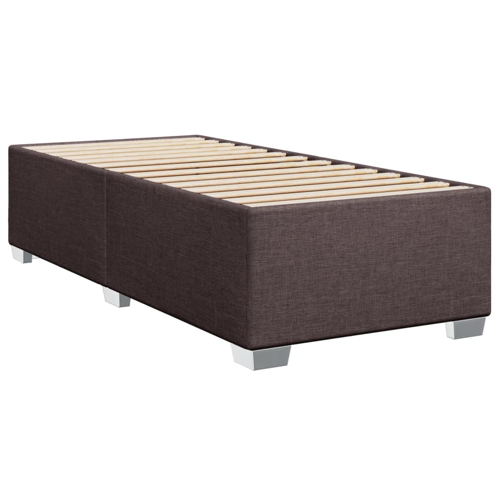 vidaXL Cama box spring con colchón tela marrón oscuro 80x200 cm