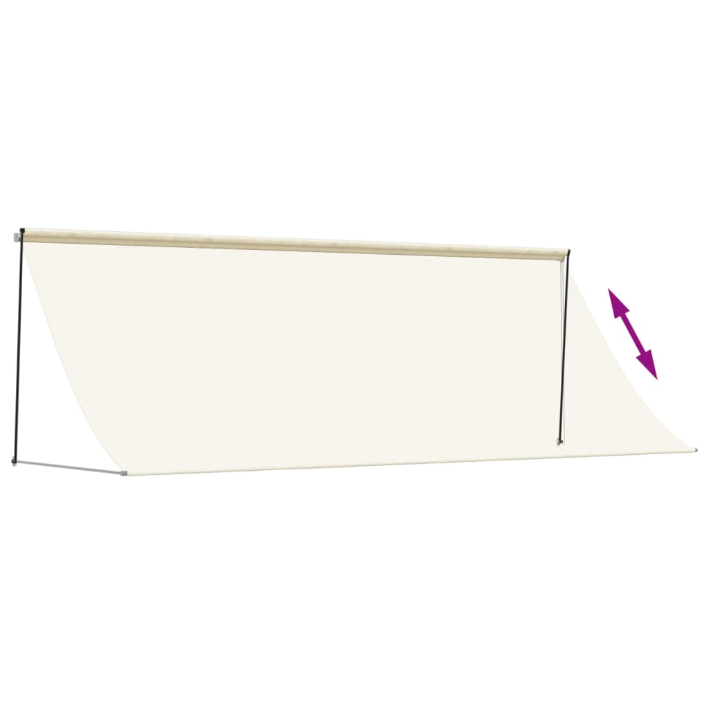 vidaXL Toldo retráctil de tela y acero crema 350x150 cm