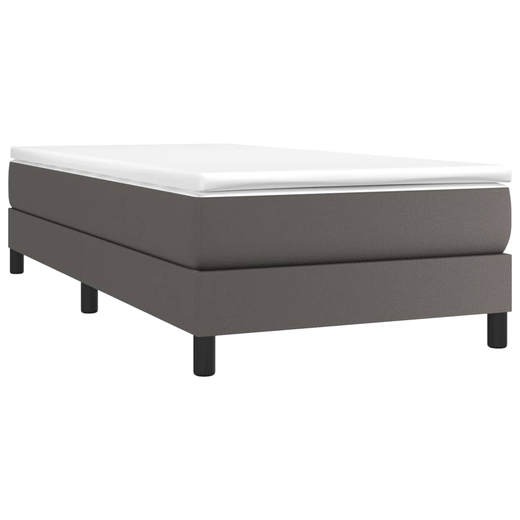 vidaXL Estructura de cama cuero sintético gris 90x190 cm