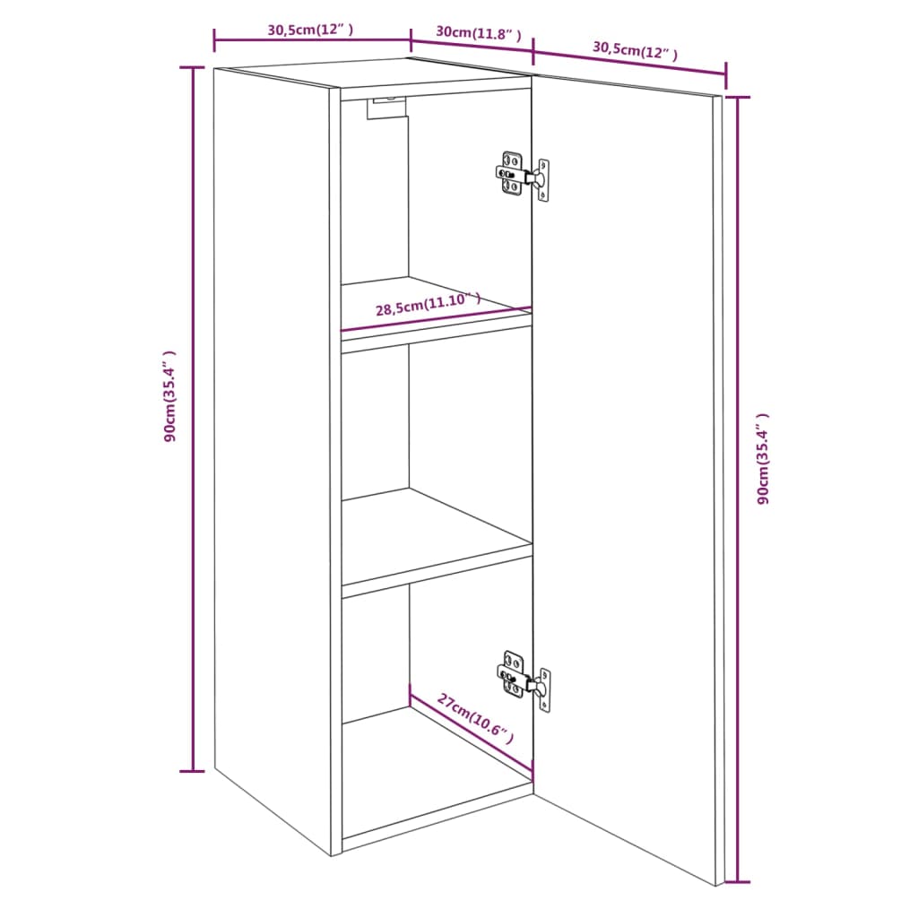 vidaXL Set de muebles de TV 8 pzas madera contrachapada gris hormigón