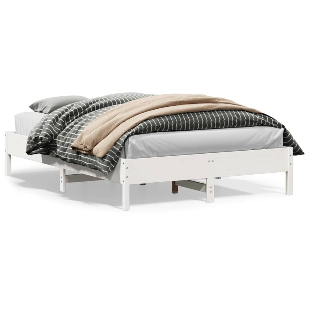 vidaXL Estructura de cama sin colchón madera de pino blanca 140x200 cm