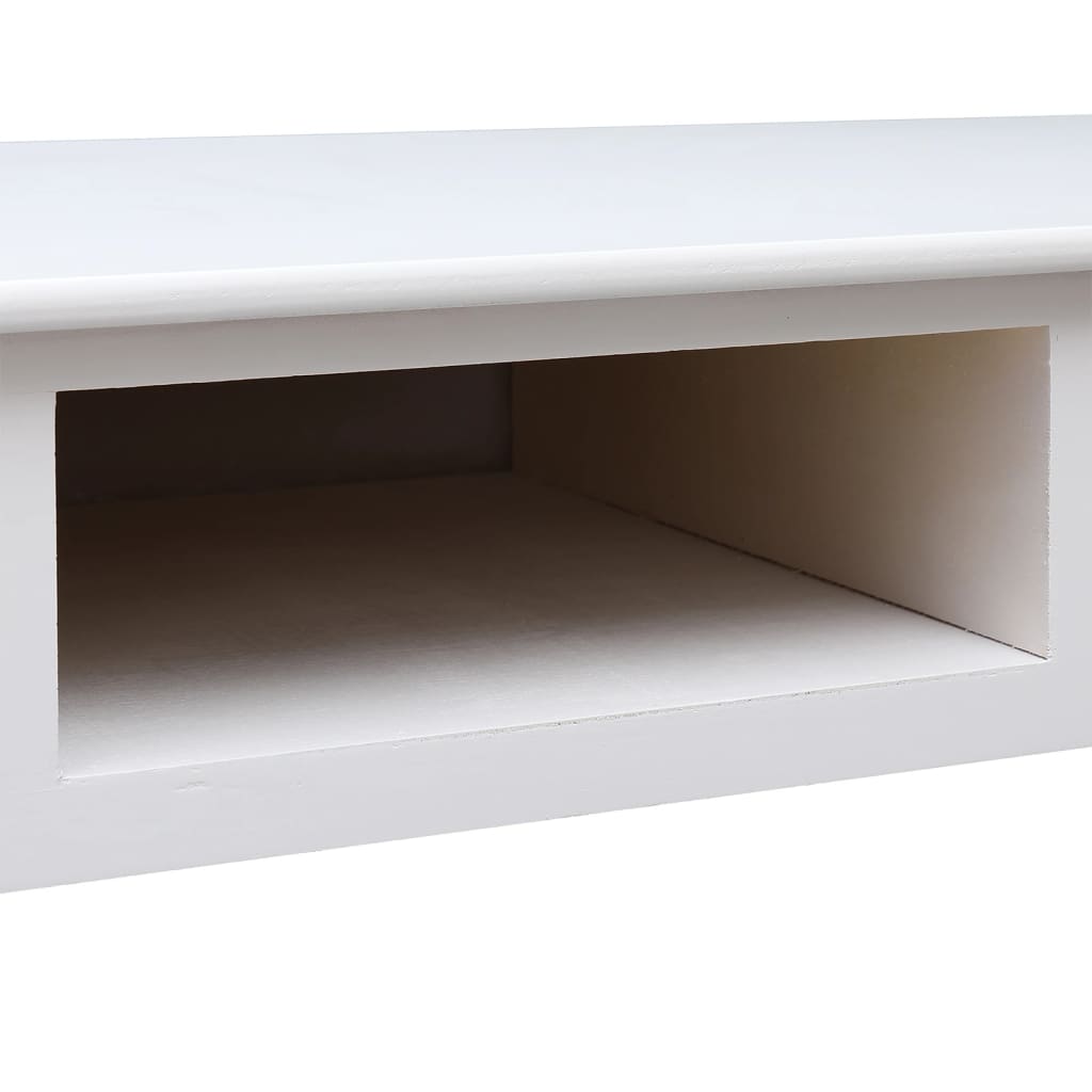 vidaXL Escritorio de madera maciza de Paulownia blanco 108x45x76 cm