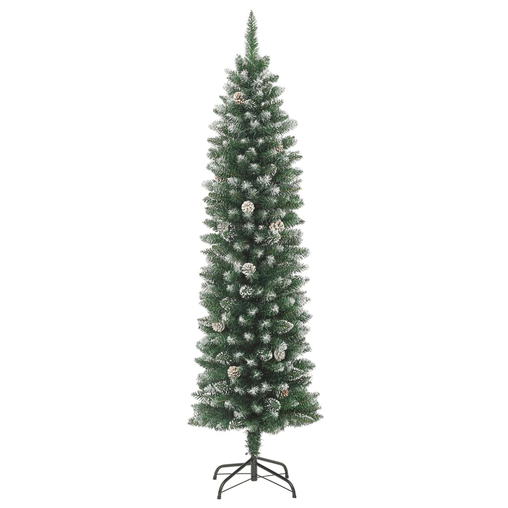 vidaXL Árbol de Navidad artificial estrecho con soporte PVC 150 cm