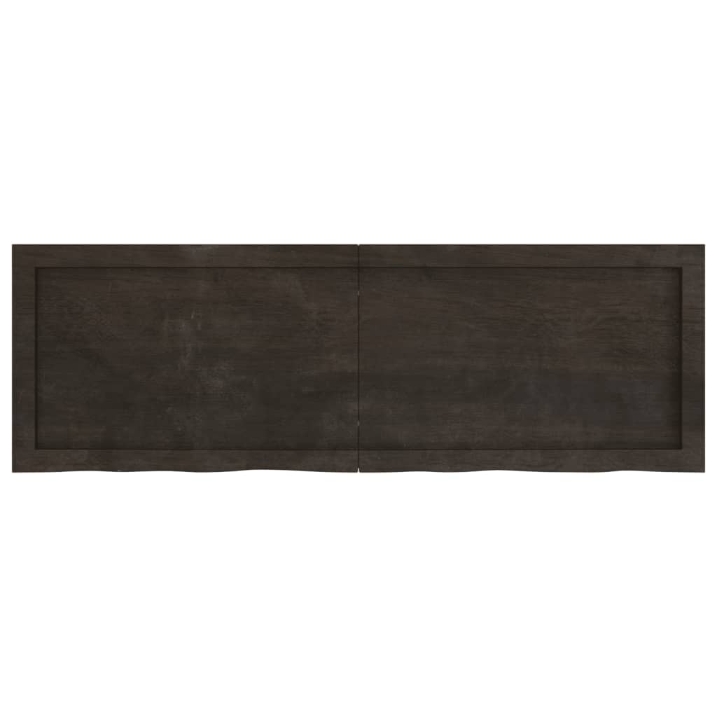 vidaXL Tablero mesa madera roble tratada marrón oscuro 120x40x(2-4) cm