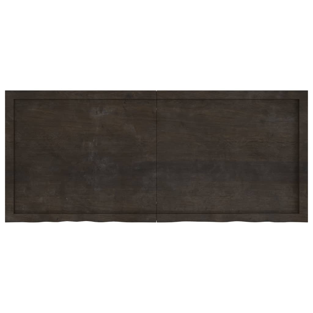 vidaXL Tablero mesa madera roble tratada marrón oscuro 140x60x(2-4) cm