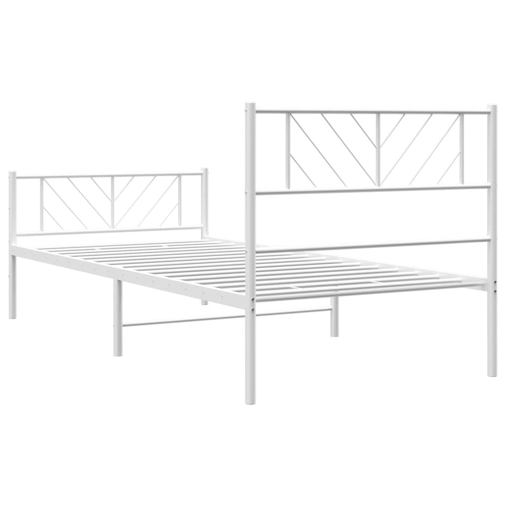 vidaXL Estructura cama sin colchón con estribo metal blanco 100x190 cm