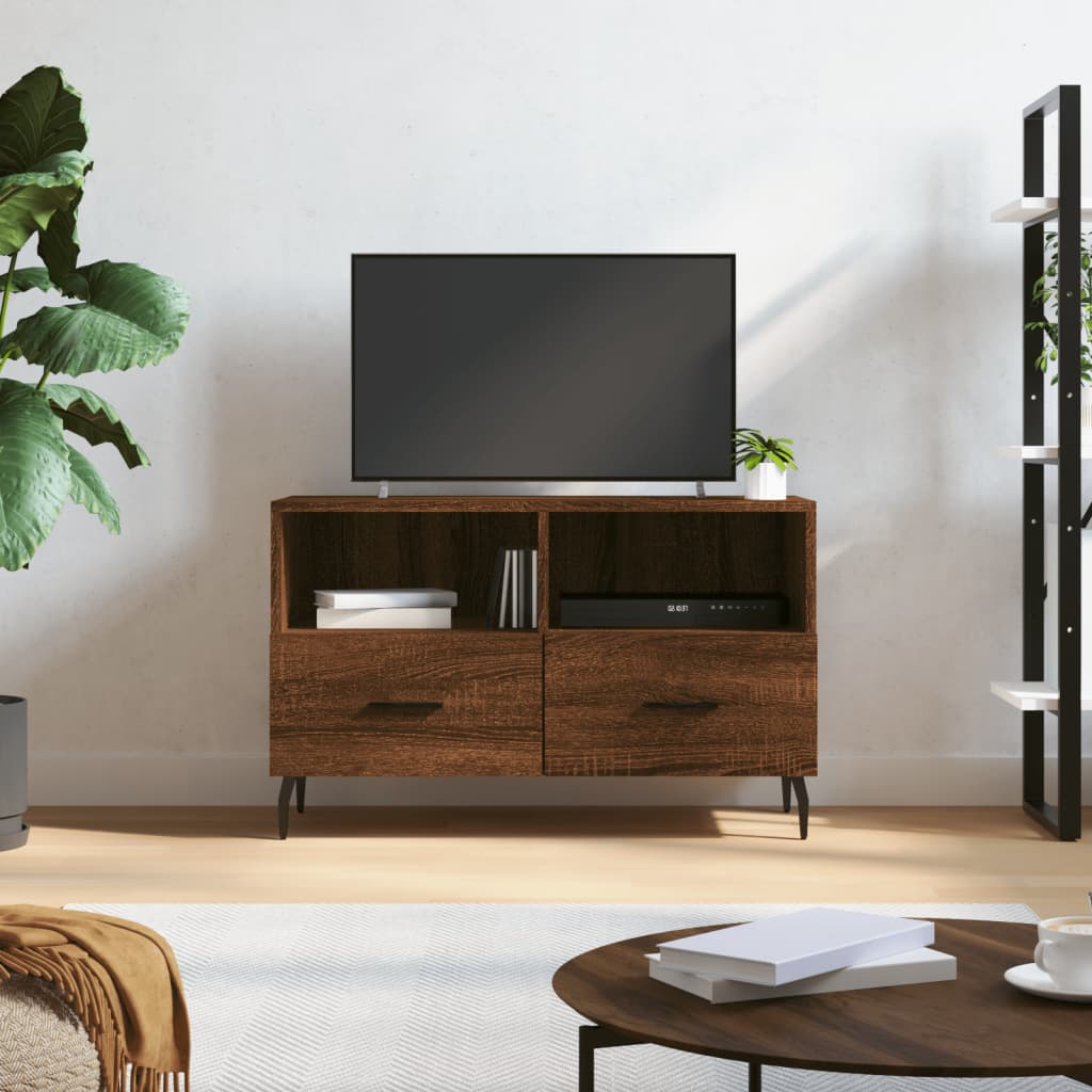 vidaXL Mueble para TV madera contrachapada roble marrón 80x36x50 cm