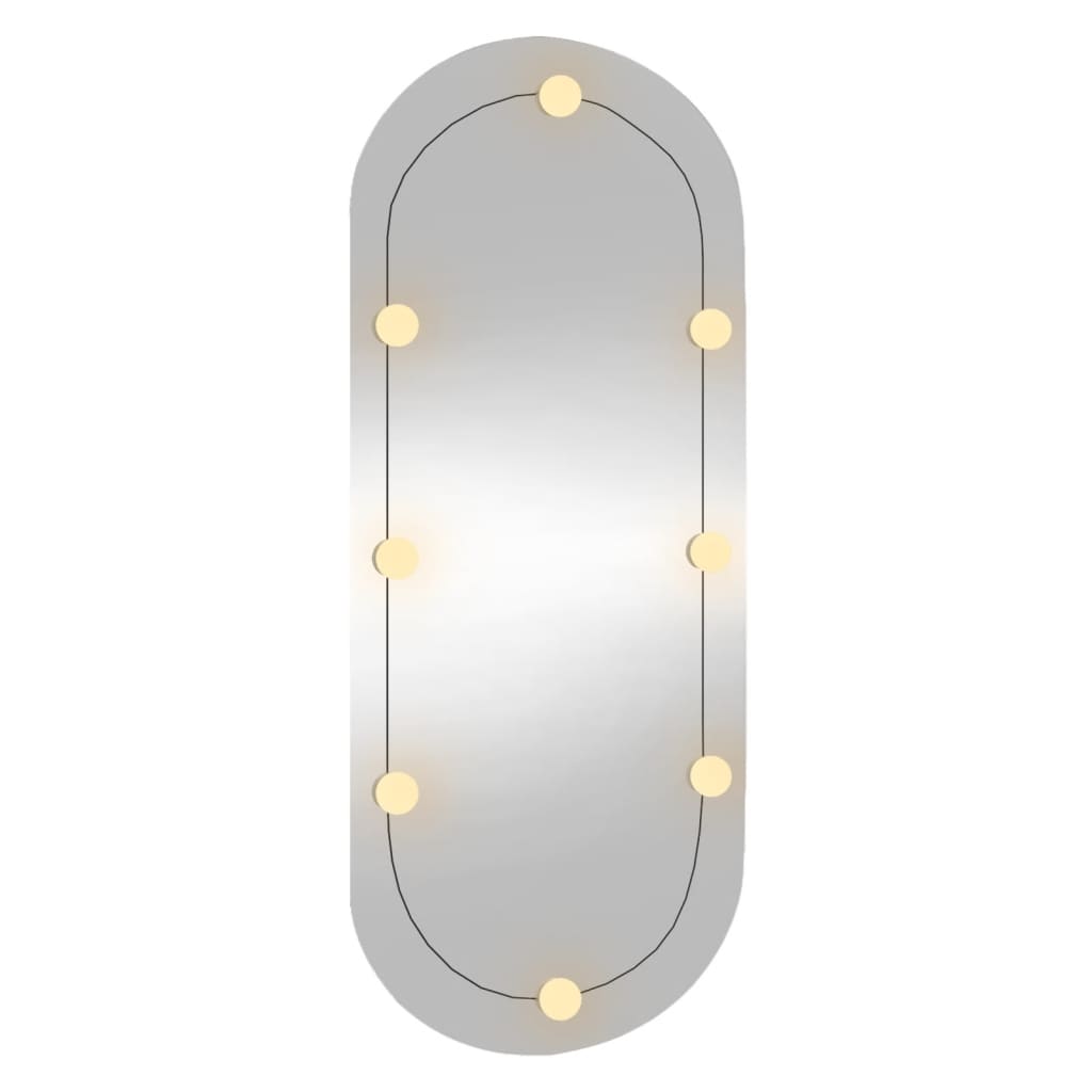 vidaXL Espejo de pared ovalado con luces LED vidrio 45x100 cm