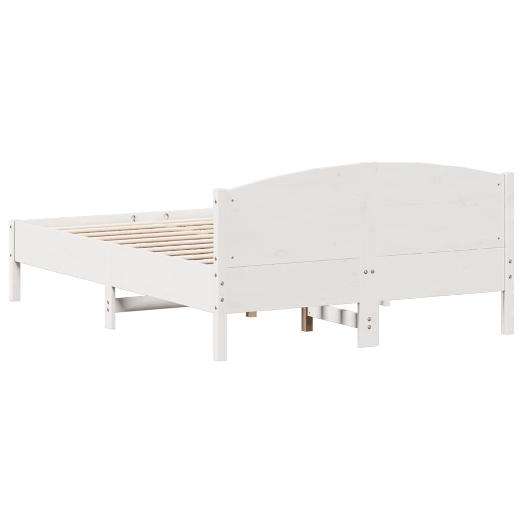 vidaXL Estructura de cama sin colchón madera de pino blanco 135x190 cm