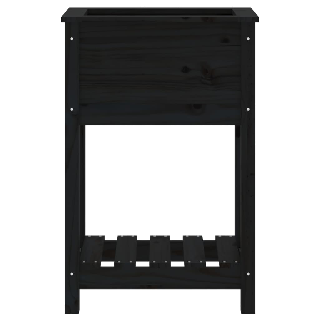 vidaXL Jardinera de madera maciza de pino negro 54x34,5x81 cm