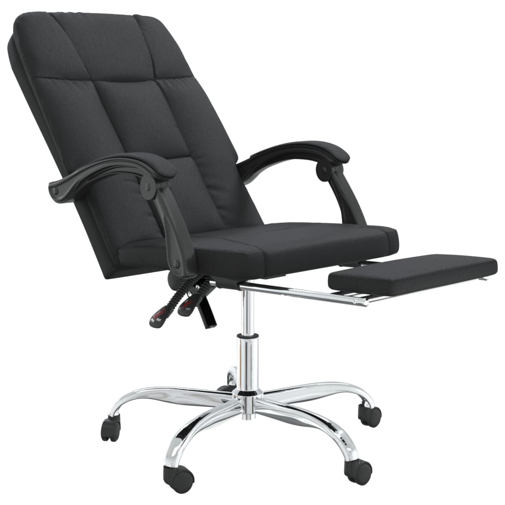 vidaXL Silla de oficina reclinable cuero sintético negro